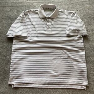 Mens Izod Pro Series Golf‎ Polo Shirt Size Large Striped White